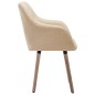 vidaXL Sillas de comedor 2 unidades tela color crema vidaXL Sillas de comedor 2 unidades tela color crema