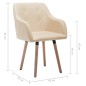vidaXL Sillas de comedor 2 unidades tela color crema vidaXL Sillas de comedor 2 unidades tela color crema