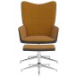 vidaXL Silla de relajación con reposapiés terciopelo y PVC marrón vidaXL Silla de relajación con reposapiés terciopelo y PVC marrón