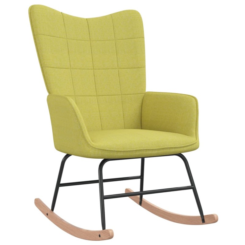 vidaXL Silla mecedora de tela verde vidaXL Silla mecedora de tela verde