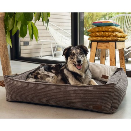 Designed by Lotte Cesta para perros estriada marrón 80x70x22 cm 