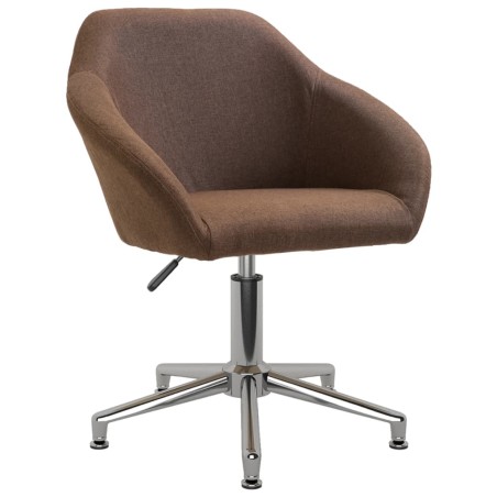  vidaXL Silla de oficina giratoria de tela marrón