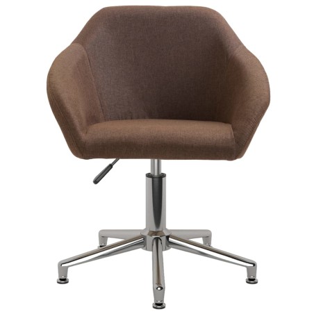  vidaXL Silla de oficina giratoria de tela marrón
