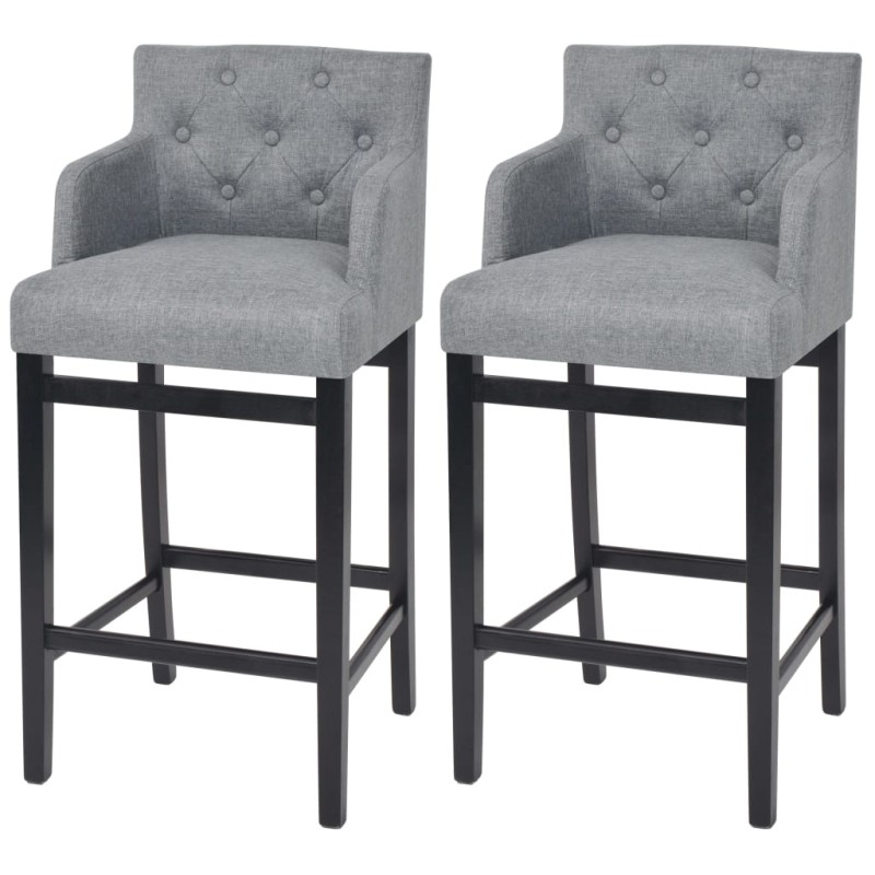 vidaXL Taburetes de cocina 2 unidades tela gris claro vidaXL Taburetes de cocina 2 unidades tela gris claro
