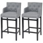 vidaXL Taburetes de cocina 2 unidades tela gris claro vidaXL Taburetes de cocina 2 unidades tela gris claro