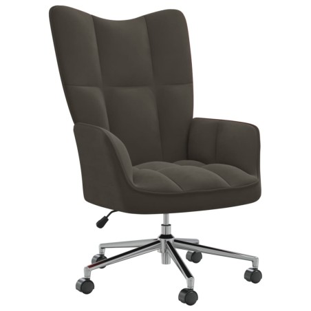vidaXL Silla de relajación de terciopelo gris oscuro