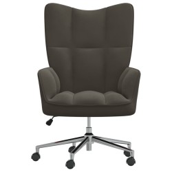 vidaXL Silla de relajación de terciopelo gris oscuro
