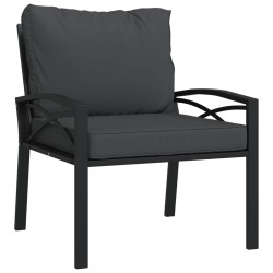 vidaXL Silla de jardín acero con cojines gris 68x76x79 cm