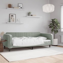 vidaXL Sofá cama terciopelo gris claro 90x190 cm