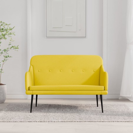 vidaXL Banco de tela amarillo claro 110x76x80 cm