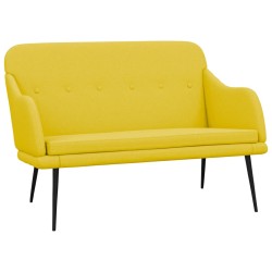 vidaXL Banco de tela amarillo claro 110x76x80 cm