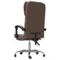 vidaXL Silla de oficina reclinable cuero sintético marrón vidaXL Silla de oficina reclinable cuero sintético marrón