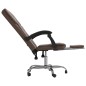 vidaXL Silla de oficina reclinable cuero sintético marrón vidaXL Silla de oficina reclinable cuero sintético marrón