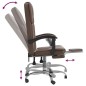 vidaXL Silla de oficina reclinable cuero sintético marrón vidaXL Silla de oficina reclinable cuero sintético marrón