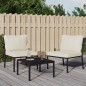 vidaXL Sillas de jardín 2 uds acero con cojines color arena 60x74x79cm vidaXL Sillas de jardín 2 uds acero con cojines color arena 60x74x79cm