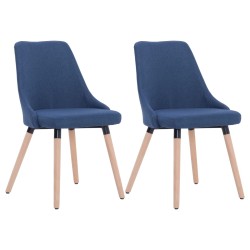 vidaXL Sillas de comedor 2 unidades tela azul