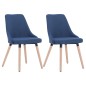 vidaXL Sillas de comedor 2 unidades tela azul