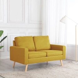 vidaXL Sofá de 2 plazas de tela amarillo