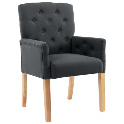 vidaXL Silla de comedor con reposabrazos tela gris 