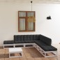 vidaXL Muebles de jardín 8 piezas con cojines de madera de pino maciza vidaXL Muebles de jardín 8 piezas con cojines de madera de pino maciza