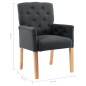 vidaXL Silla de comedor con reposabrazos tela gris vidaXL Silla de comedor con reposabrazos tela gris