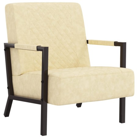 vidaXL Sillón de cuero sintético color crema