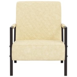 vidaXL Sillón de cuero sintético color crema