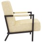 vidaXL Sillón de cuero sintético color crema vidaXL Sillón de cuero sintético color crema