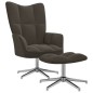 vidaXL Silla de relajación con taburete terciopelo gris oscuro vidaXL Silla de relajación con taburete terciopelo gris oscuro