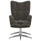 vidaXL Silla de relajación con taburete terciopelo gris oscuro vidaXL Silla de relajación con taburete terciopelo gris oscuro