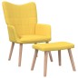 vidaXL Silla de relajación con reposapiés tela amarillo mostaza vidaXL Silla de relajación con reposapiés tela amarillo mostaza