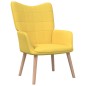vidaXL Silla de relajación con reposapiés tela amarillo mostaza vidaXL Silla de relajación con reposapiés tela amarillo mostaza