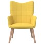 vidaXL Silla de relajación con reposapiés tela amarillo mostaza vidaXL Silla de relajación con reposapiés tela amarillo mostaza
