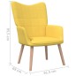 vidaXL Silla de relajación con reposapiés tela amarillo mostaza vidaXL Silla de relajación con reposapiés tela amarillo mostaza