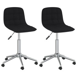 vidaXL Sillas de comedor giratorias 2 unidades tela negro