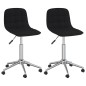 vidaXL Sillas de comedor giratorias 2 unidades tela negro