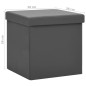 vidaXL Taburete con almacenaje plegable gris PVC vidaXL Taburete con almacenaje plegable gris PVC