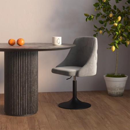 vidaXL Taburete de cocina de terciopelo gris claro