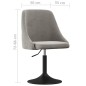 vidaXL Taburete de cocina de terciopelo gris claro vidaXL Taburete de cocina de terciopelo gris claro
