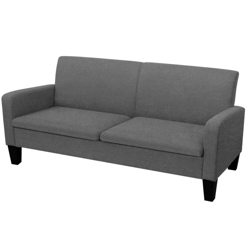 vidaXL Sofá de 3 plazas 180x65x76 cm gris oscuro