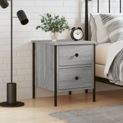 vidaXL Mesita de noche madera de ingeniería gris Sonoma 40x42x50 cm