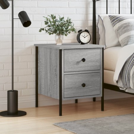 vidaXL Mesita de noche madera de ingeniería gris Sonoma 40x42x50 cm