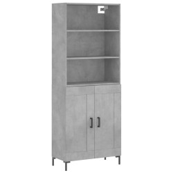vidaXL Aparador alto madera contrachapada gris hormigón 69,5x34x180 cm