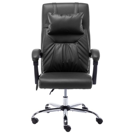 vidaXL Silla de oficina de masaje de cuero sintético negra
