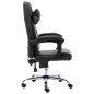 vidaXL Silla de oficina de masaje de cuero sintético negra vidaXL Silla de oficina de masaje de cuero sintético negra