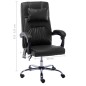 vidaXL Silla de oficina de masaje de cuero sintético negra vidaXL Silla de oficina de masaje de cuero sintético negra