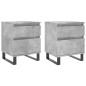 vidaXL Mesitas noche 2 uds madera ingeniería gris hormigón 40x35x50 cm vidaXL Mesitas noche 2 uds madera ingeniería gris hormigón 40x35x50 cm