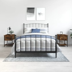 vidaXL Mesita noche 2 uds madera ingeniería roble ahumado 34x35,5x45cm