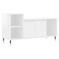 vidaXL Mueble de TV madera contrachapada blanco brillo 100x35x55 cm vidaXL Mueble de TV madera contrachapada blanco brillo 100x35x55 cm