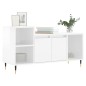 vidaXL Mueble de TV madera contrachapada blanco brillo 100x35x55 cm vidaXL Mueble de TV madera contrachapada blanco brillo 100x35x55 cm